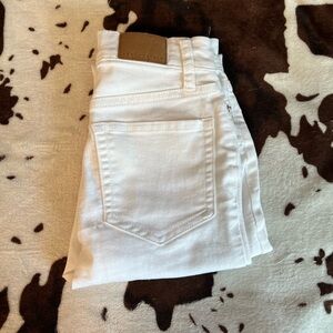 Aeropostale white high waisted cropped begging jeans
